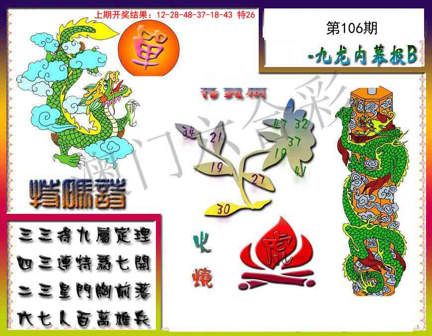2025106期九龙内幕特肖图a