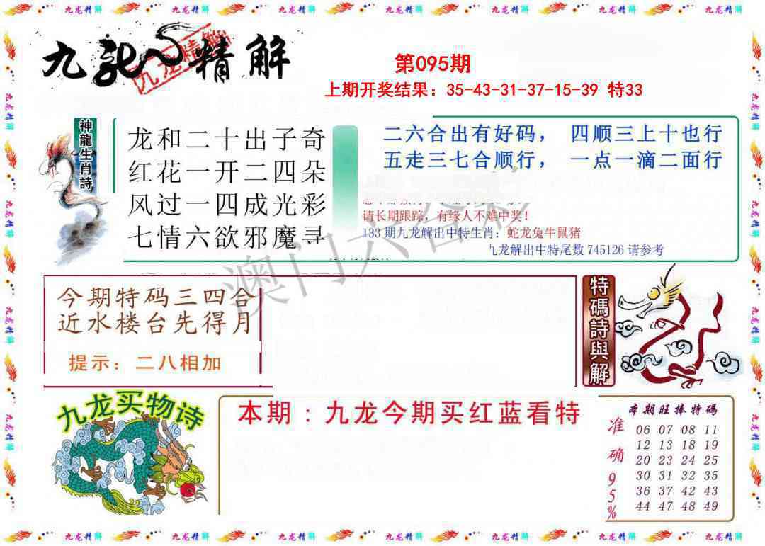 2025095期九龙精解