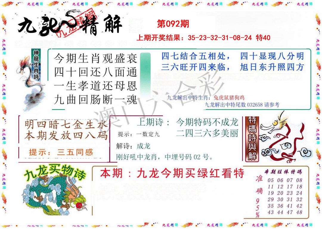 2025092期九龙精解