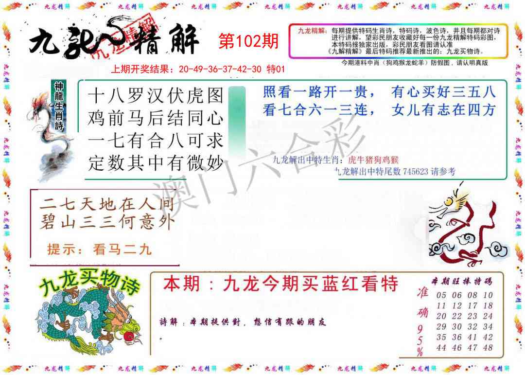 2025102期九龙精解