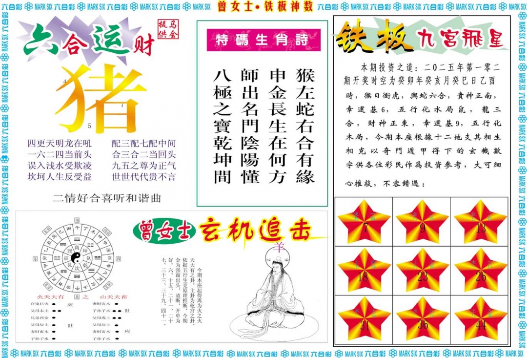 2025102期曾女士铁板神数B