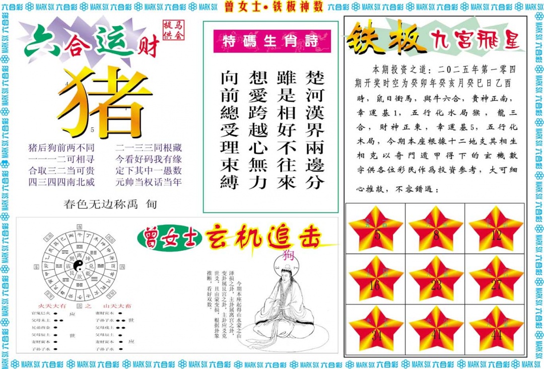 2025104期曾女士铁板神数B