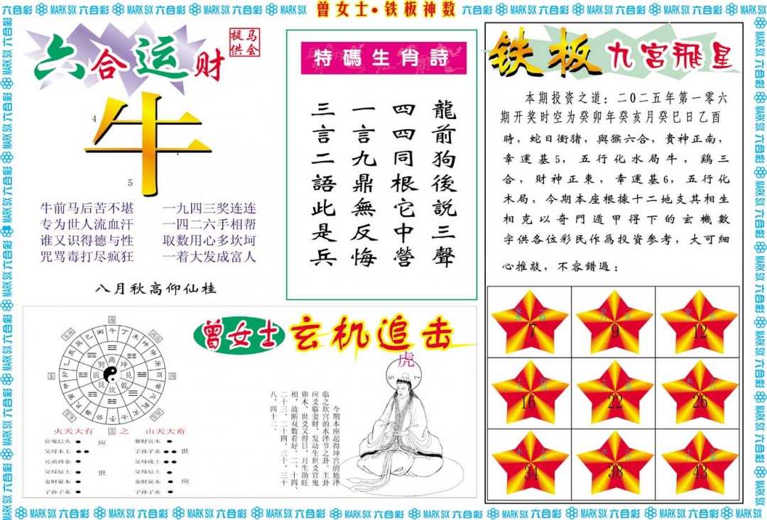 2025106期曾女士铁板神数B