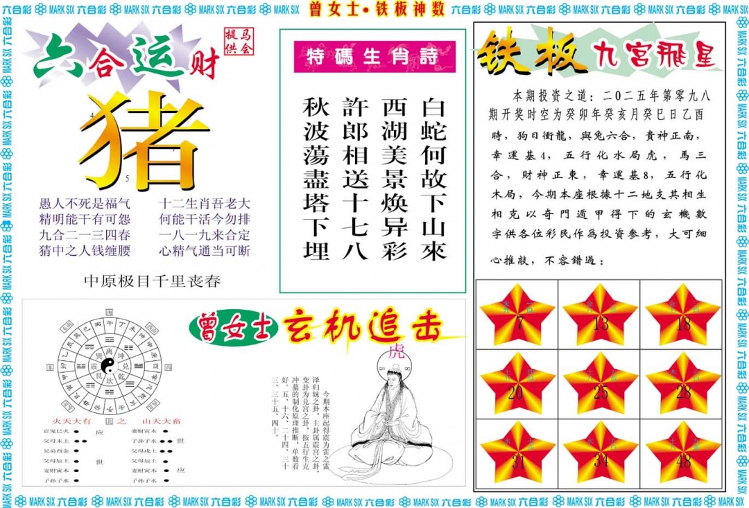 2025098期曾女士铁板神数B