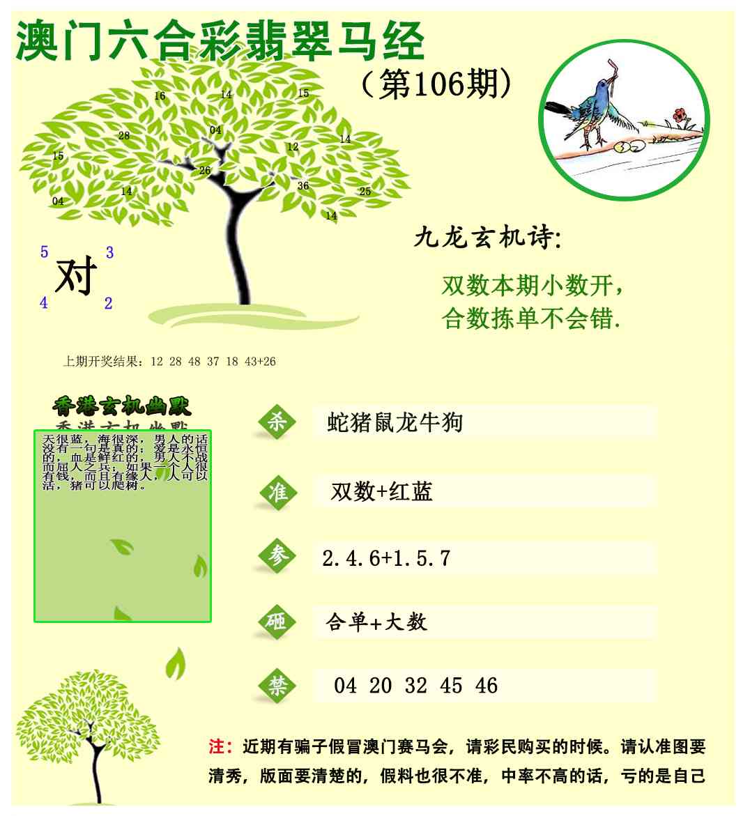 2025106期翡翠马经