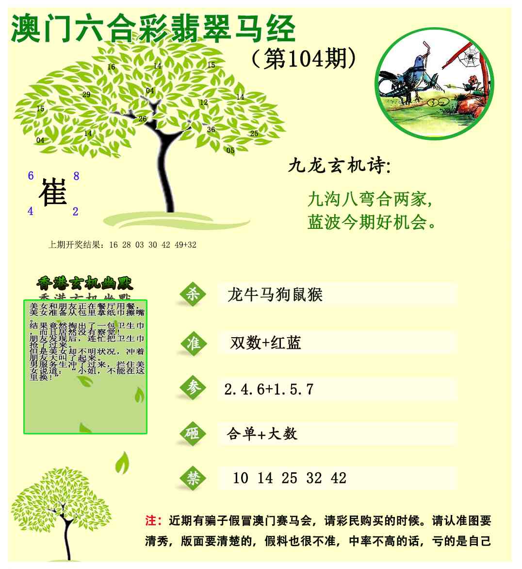 2025104期翡翠马经