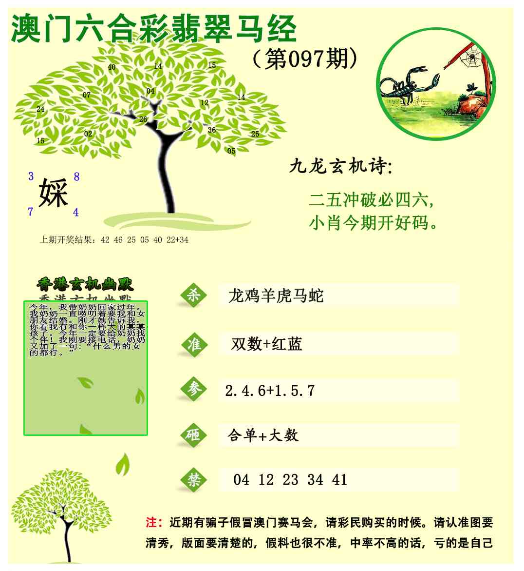2025097期翡翠马经