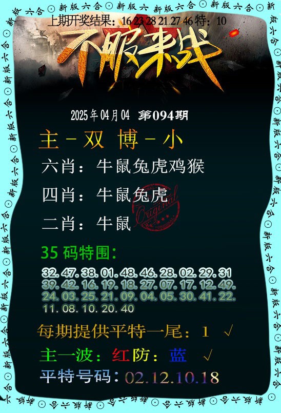 2025094期不服来战