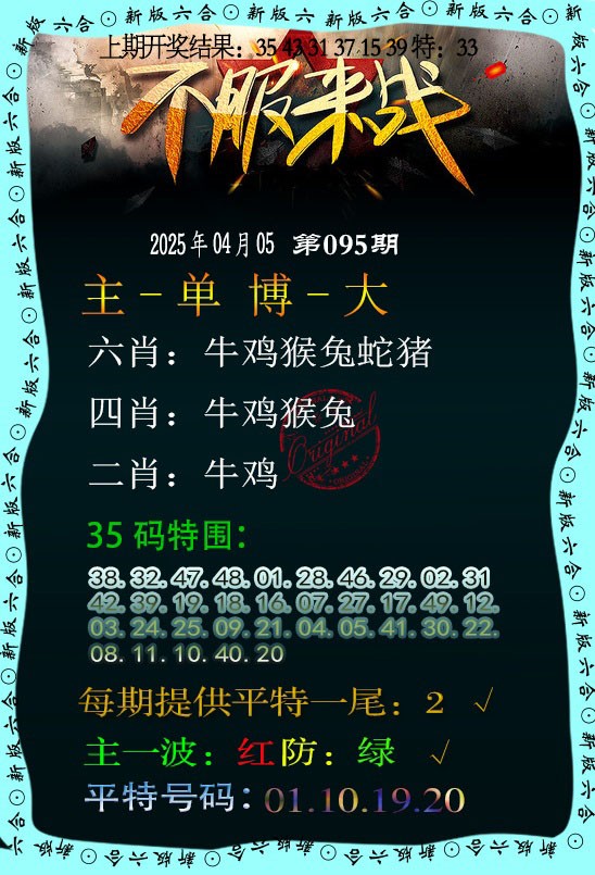 2025095期不服来战