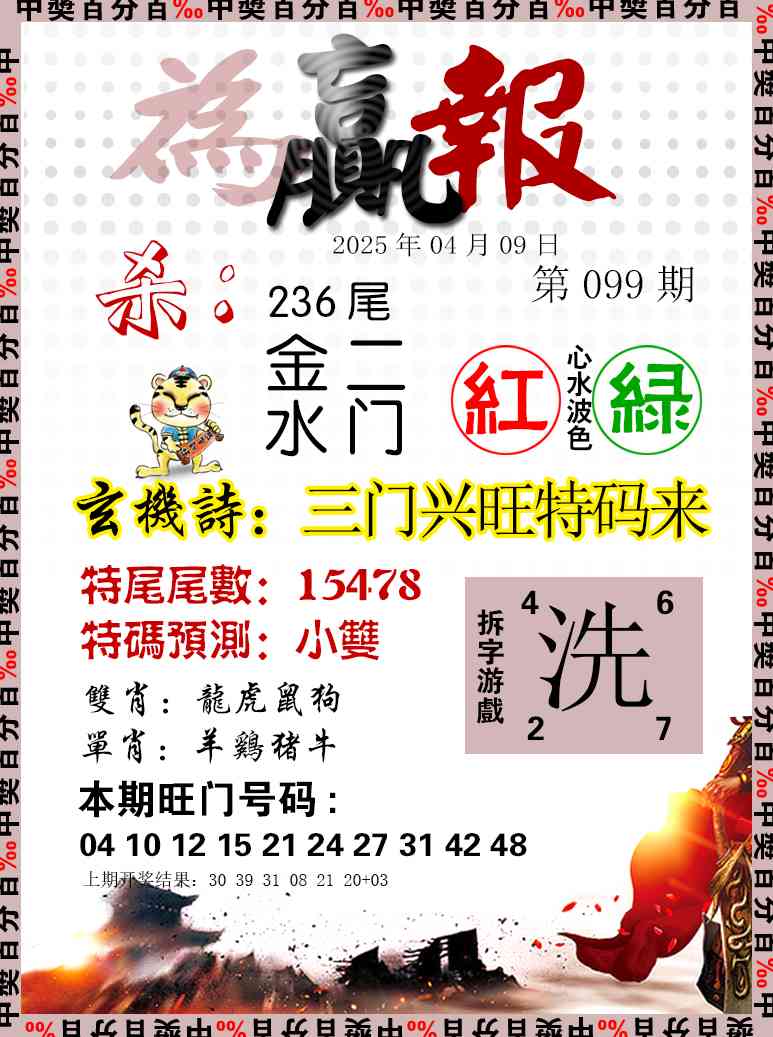 2025099期为赢报