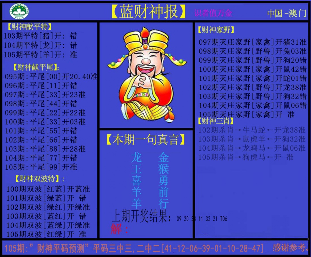 2025105期蓝财神