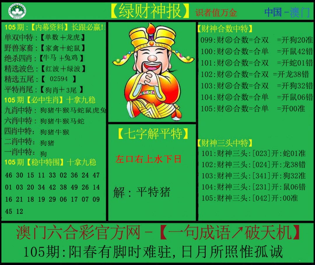 2025105期绿财神