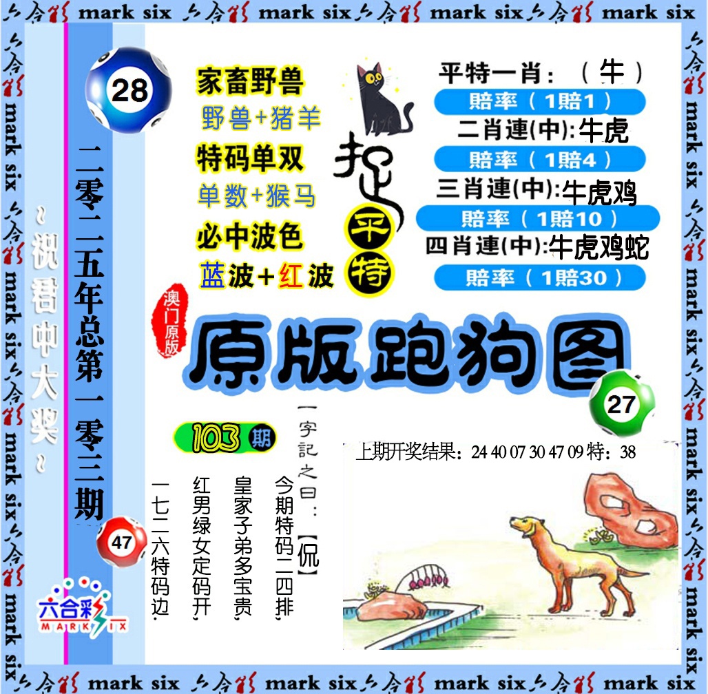 2025103期原版跑狗图