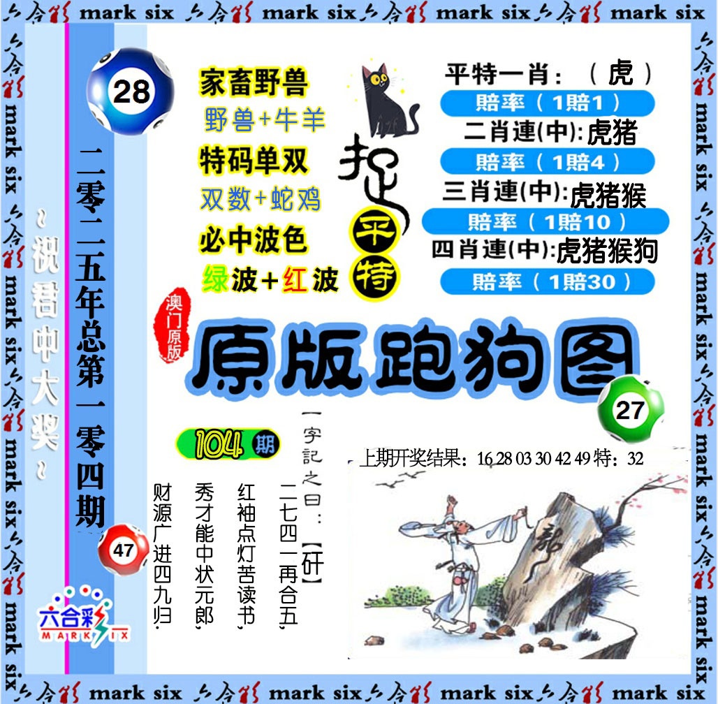 2025104期原版跑狗图