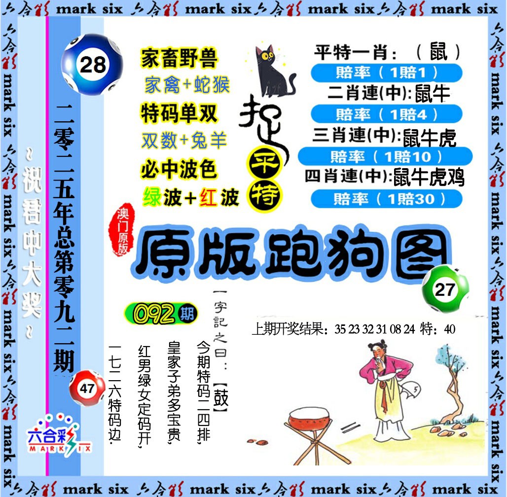2025092期原版跑狗图
