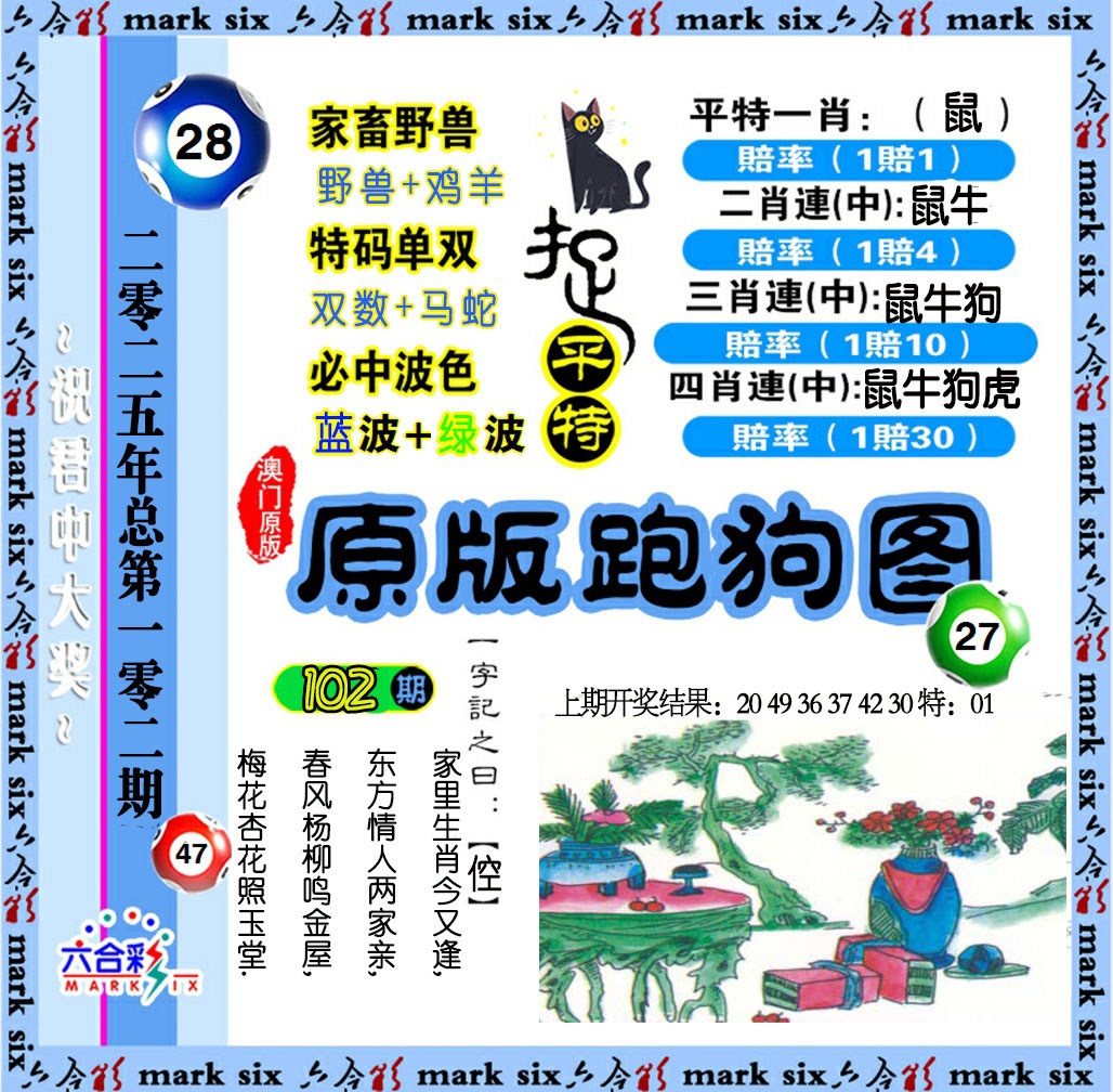 2025102期原版跑狗图