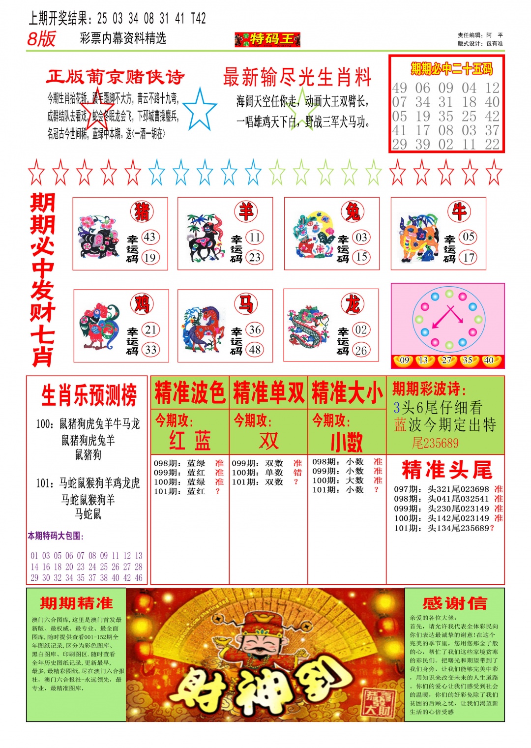 2025101期特码王B