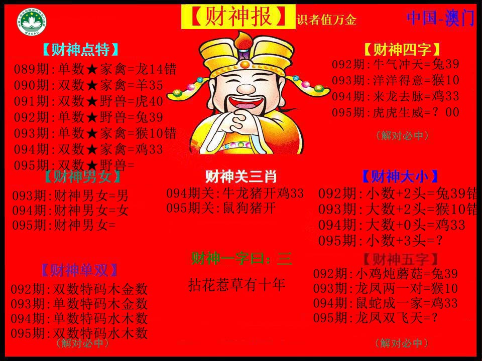 2025095期红财神