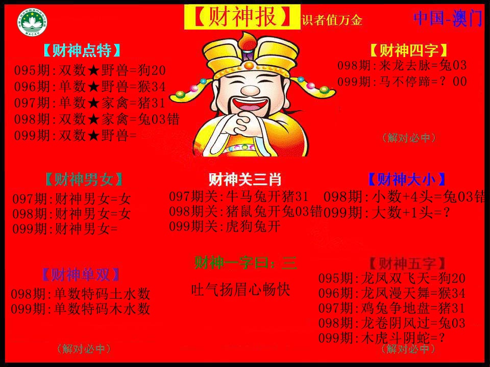 2025099期红财神