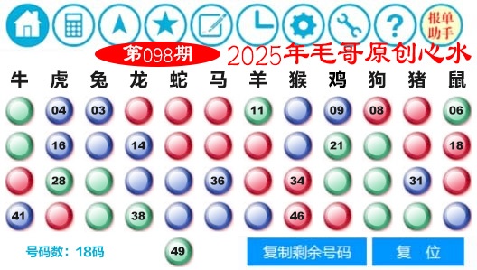 2025098期毛哥心水