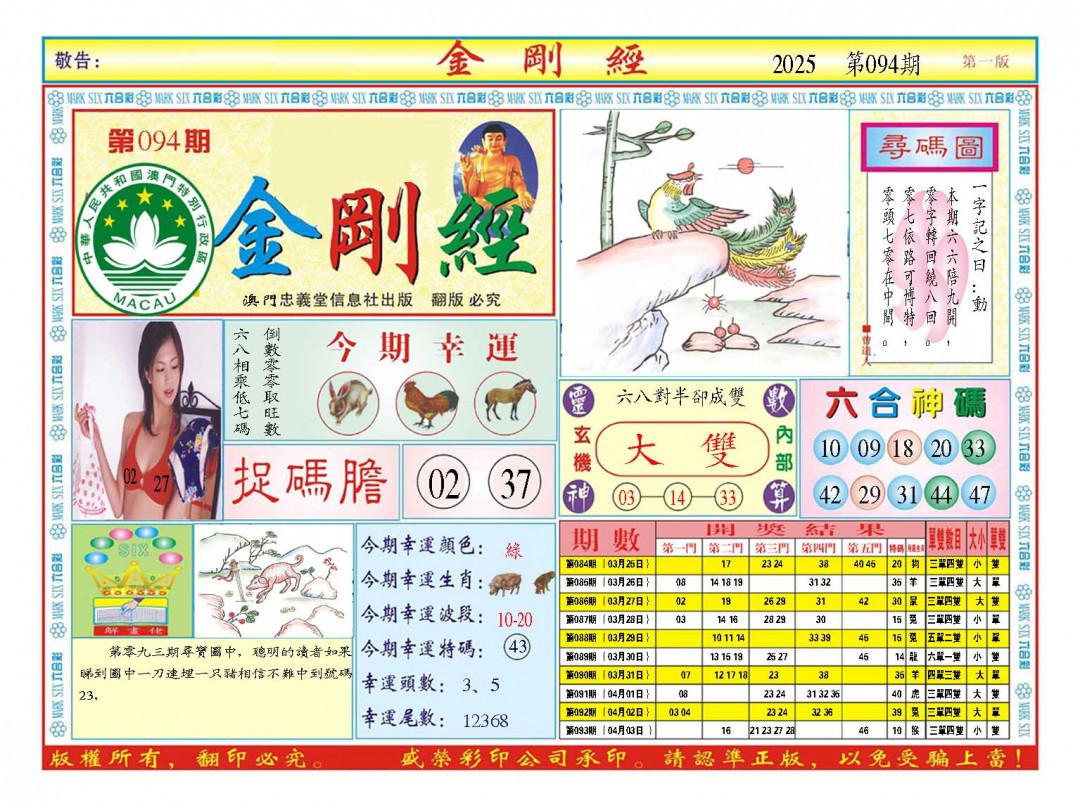 2025094期金刚经A