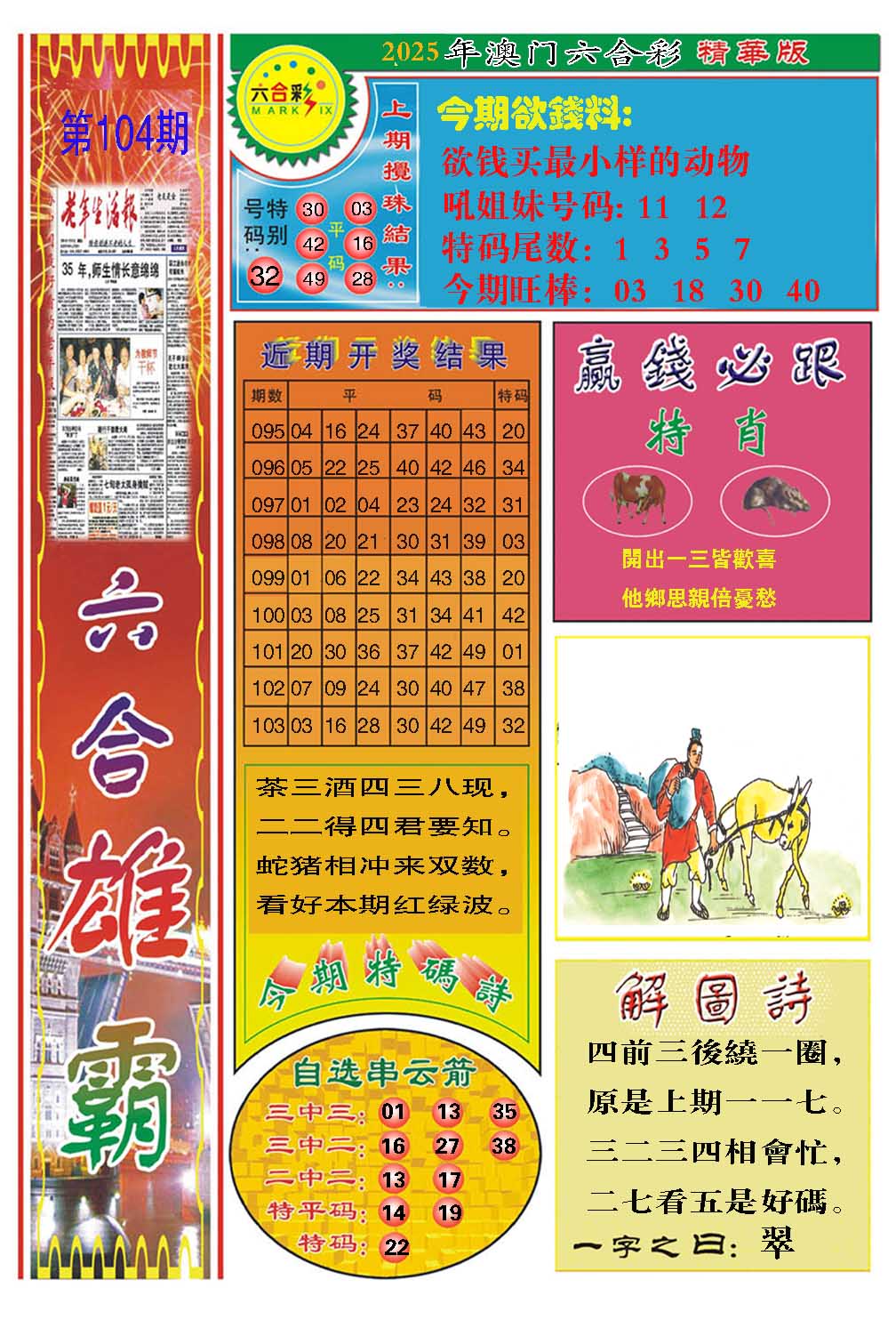 2025104期六合雄霸