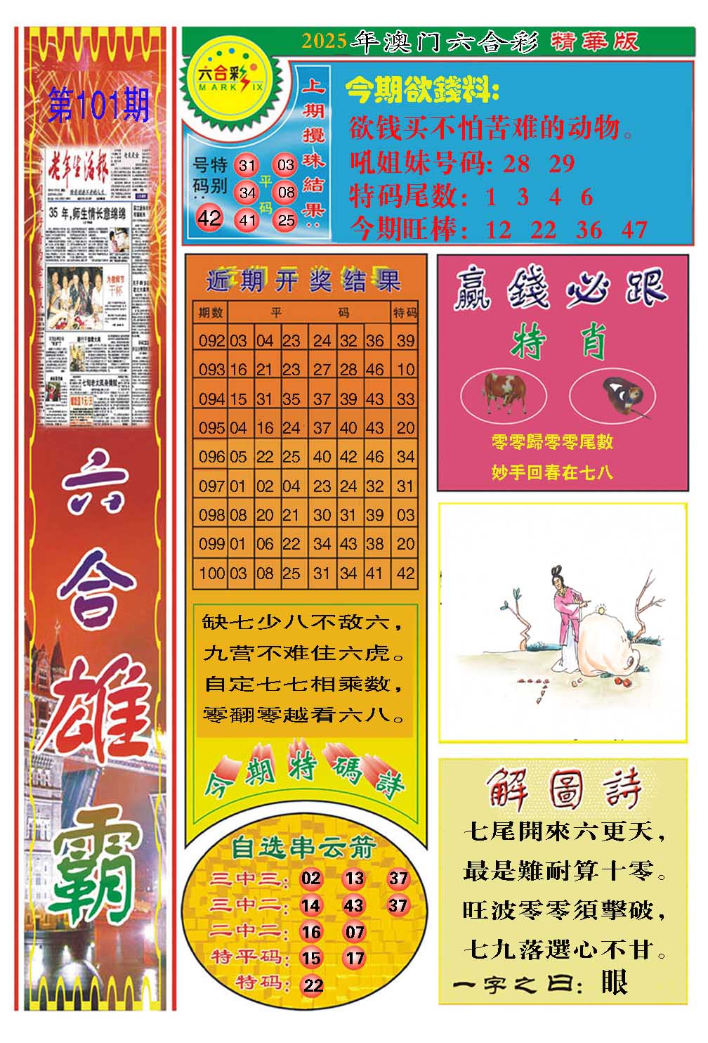 2025101期六合雄霸