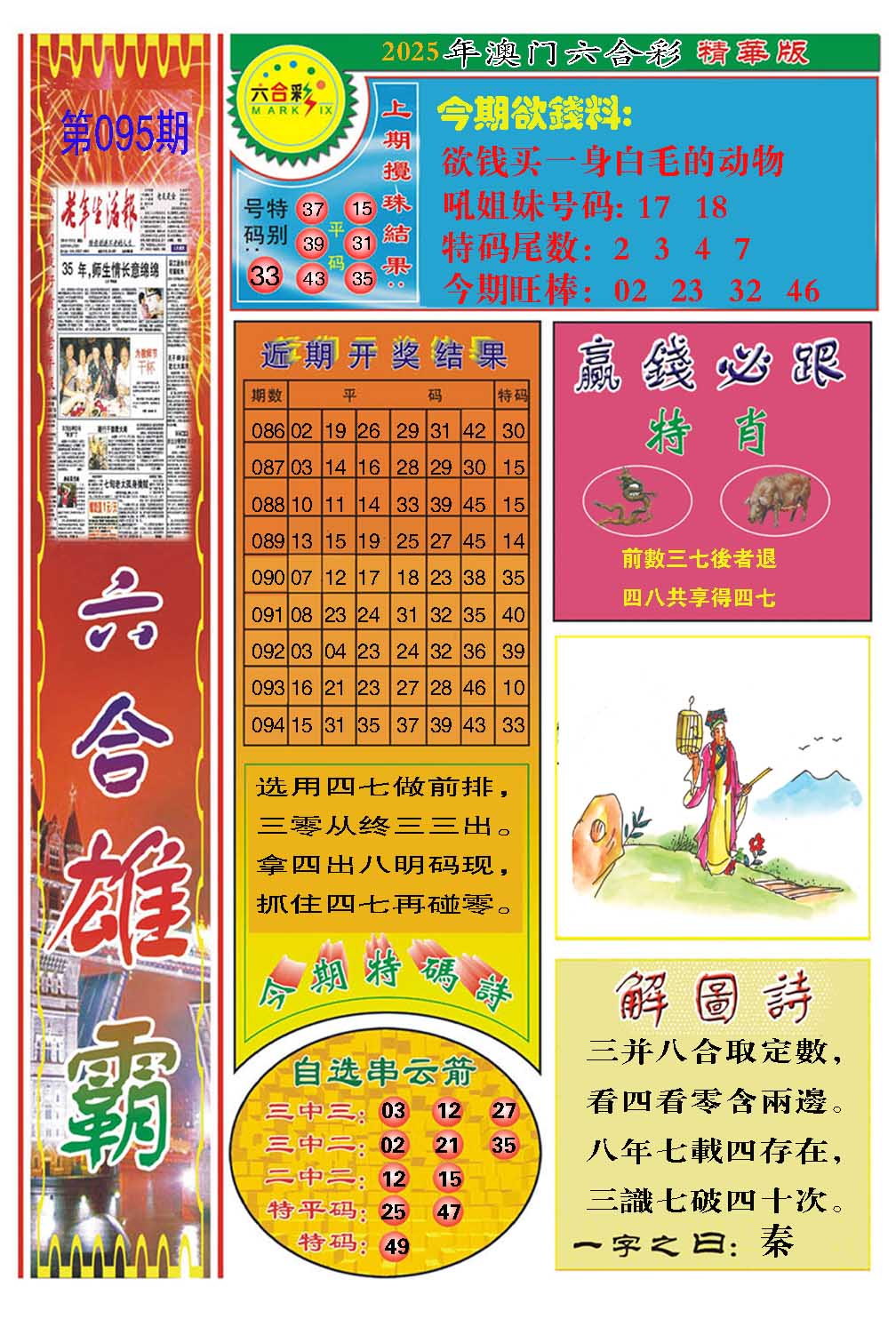 2025095期六合雄霸