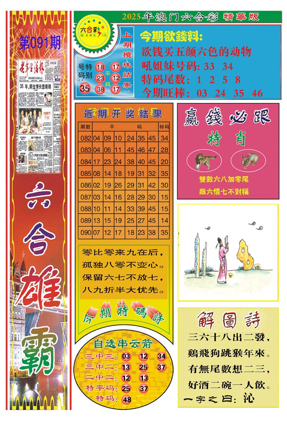 2025091期六合雄霸