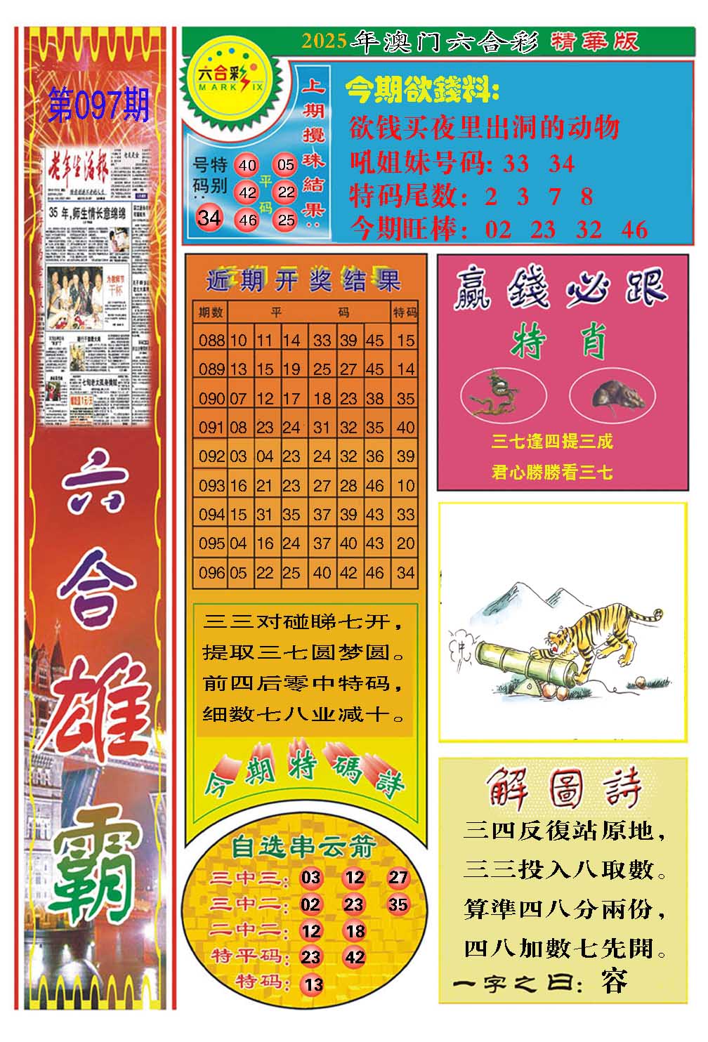 2025097期六合雄霸