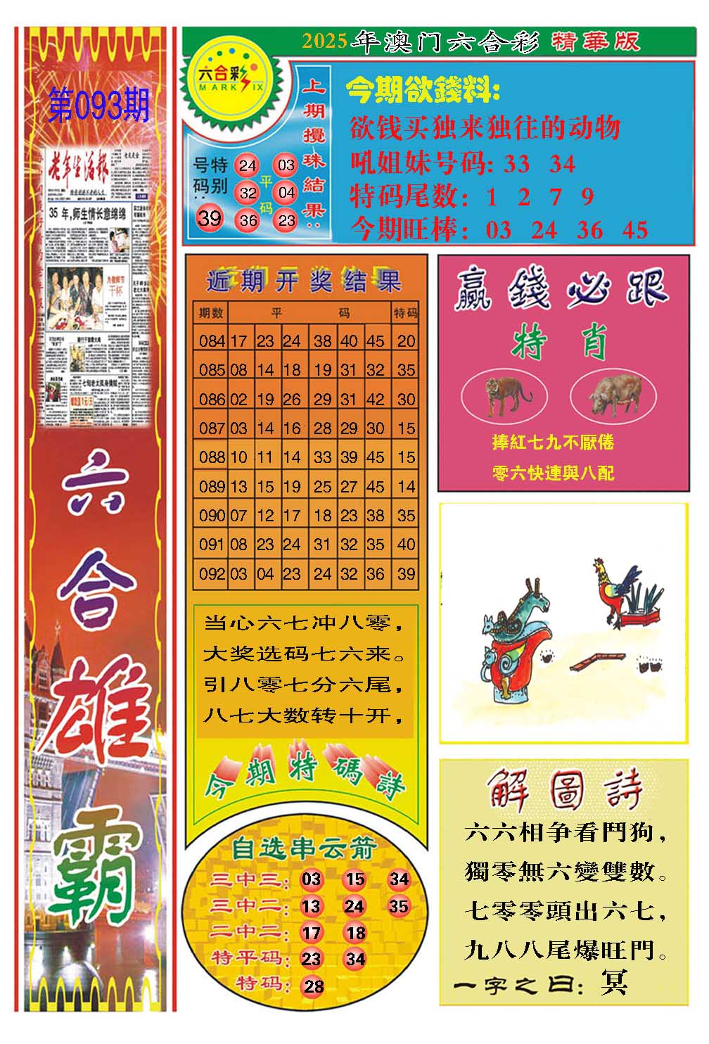 2025093期六合雄霸