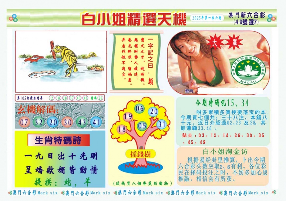 2025106期白小姐精选玄机A