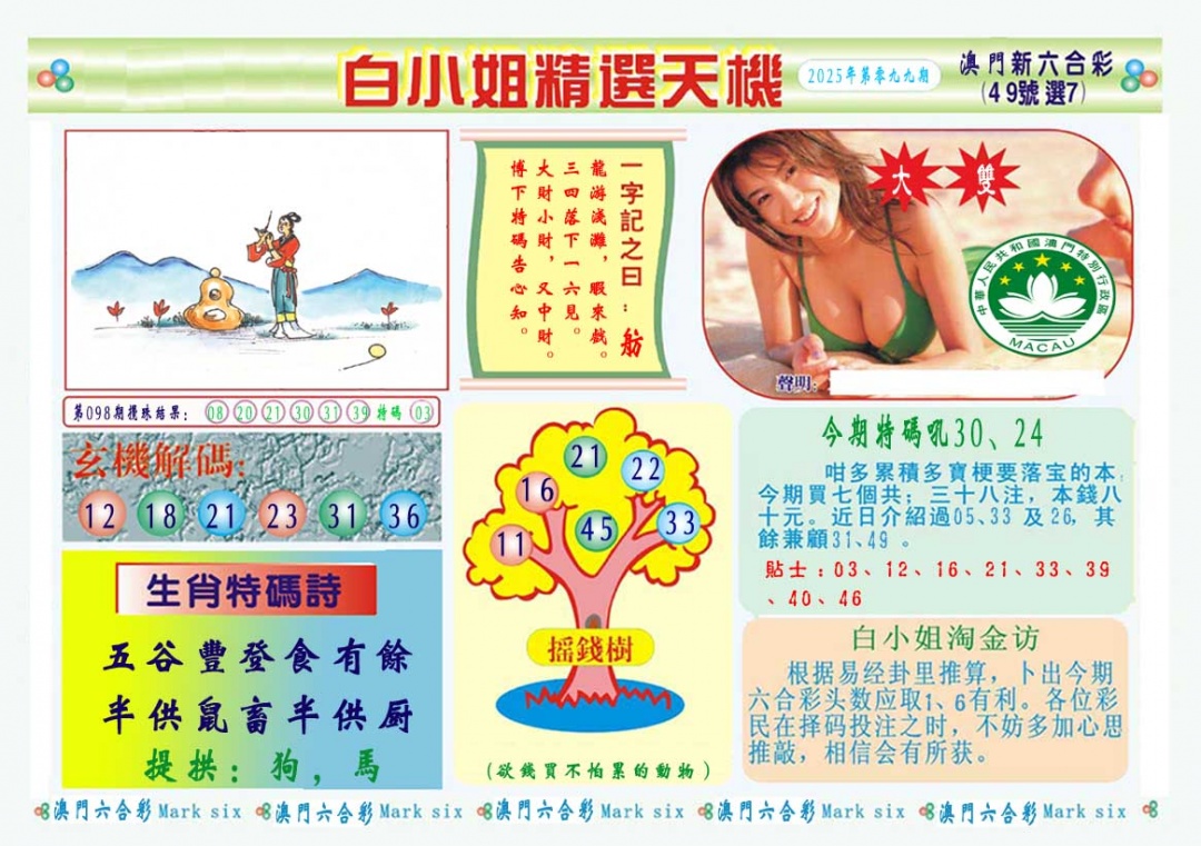 2025099期白小姐精选玄机A