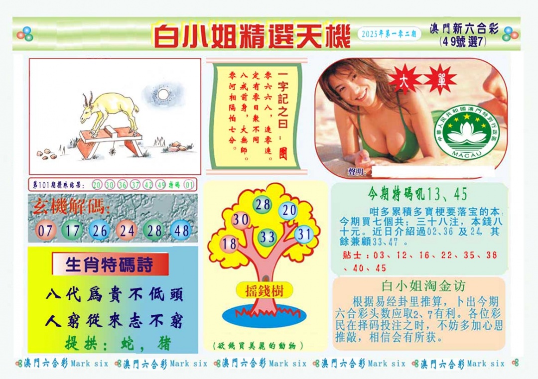 2025102期白小姐精选玄机A