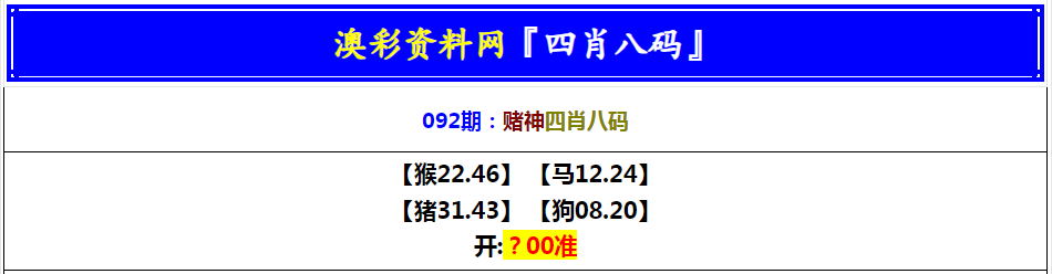 2025092期赌神四肖八码