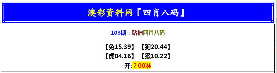 2025103期赌神四肖八码