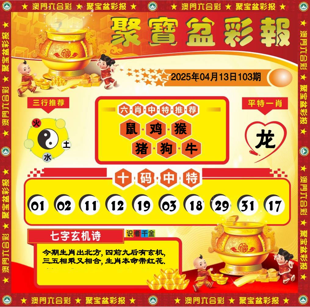 2025103期聚宝盆彩报