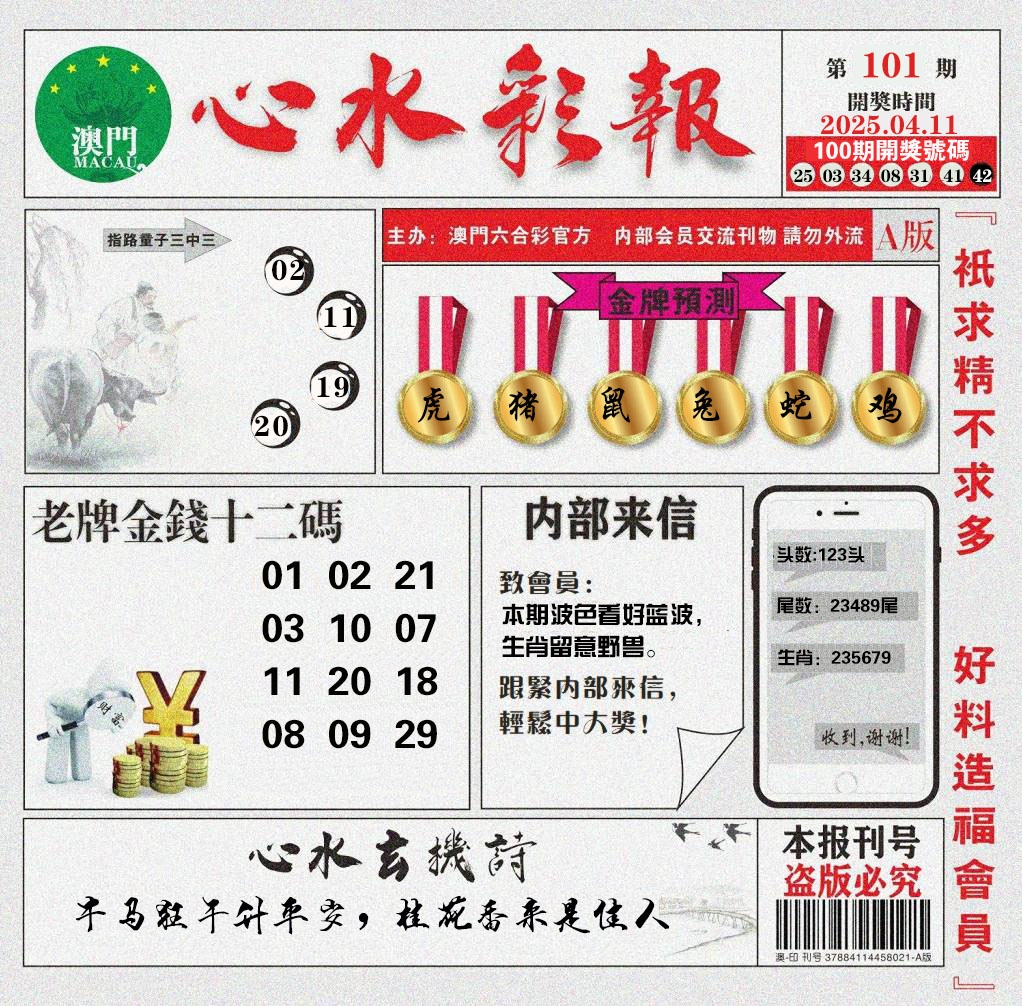 2025101期心水彩报