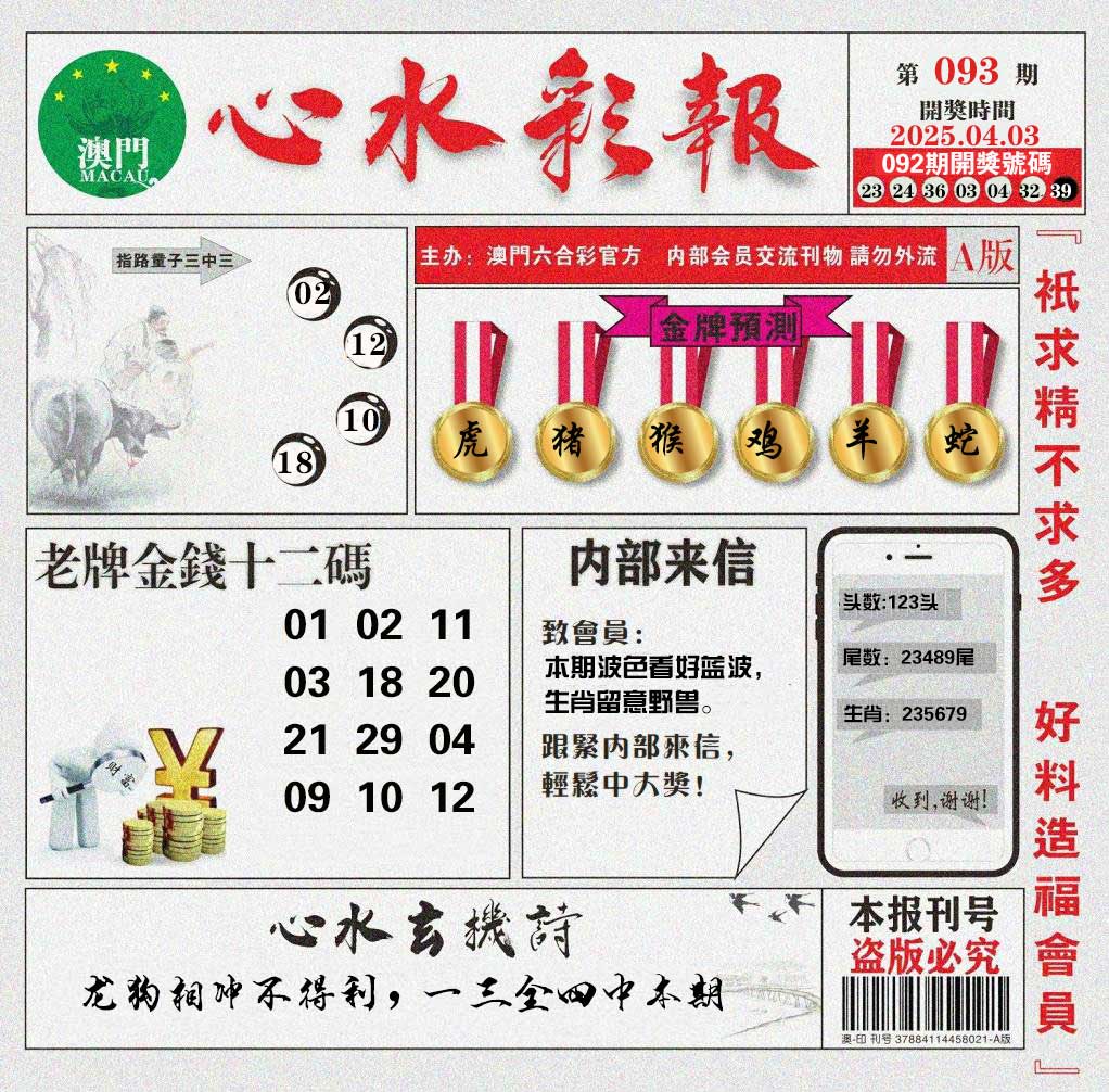 2025093期心水彩报