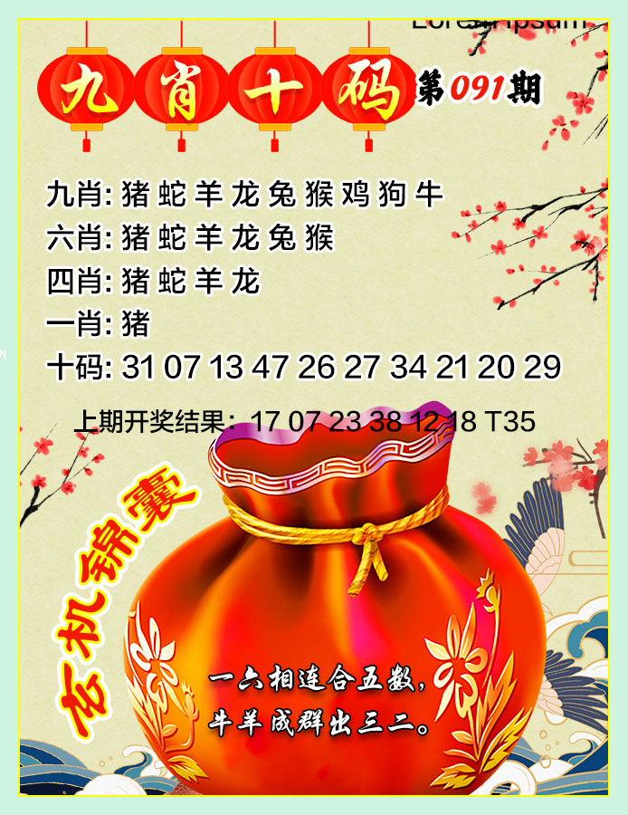 2025091期九肖十码