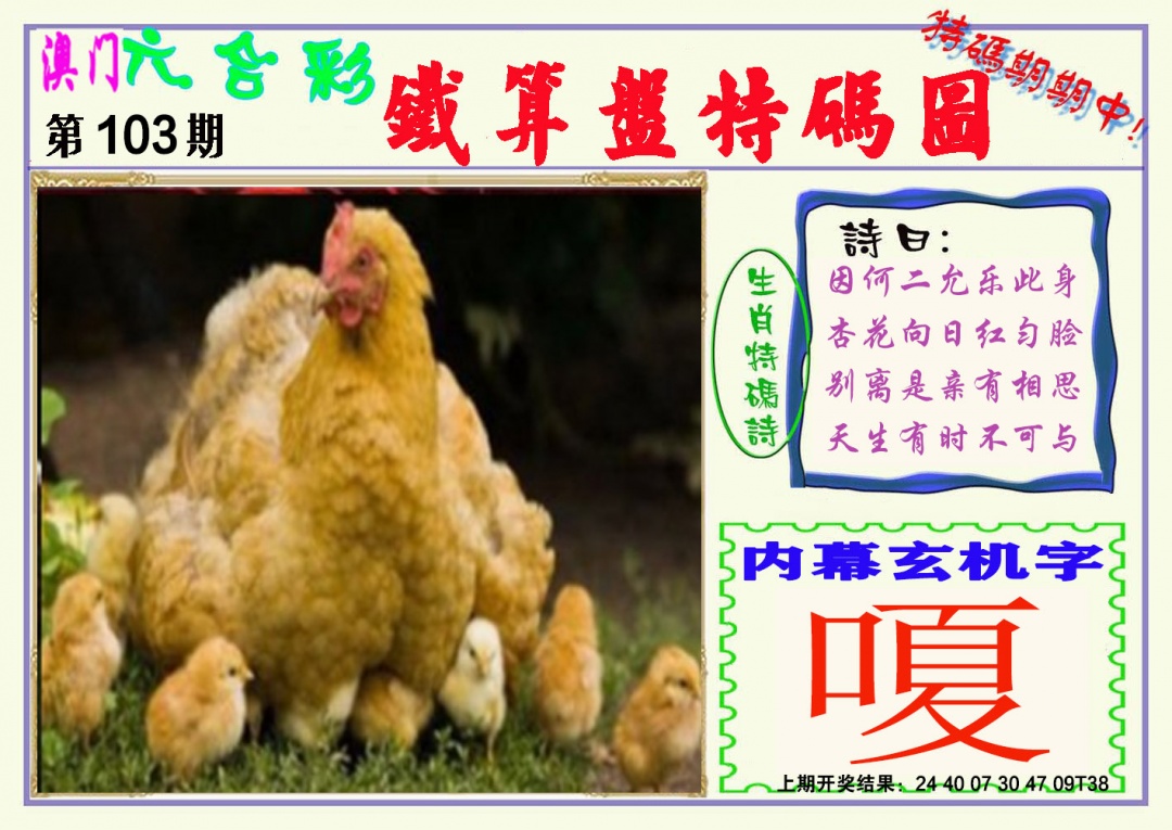 2025103期铁算盘特码图