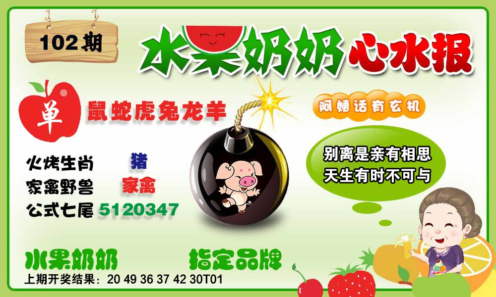 2025102期水果心水报