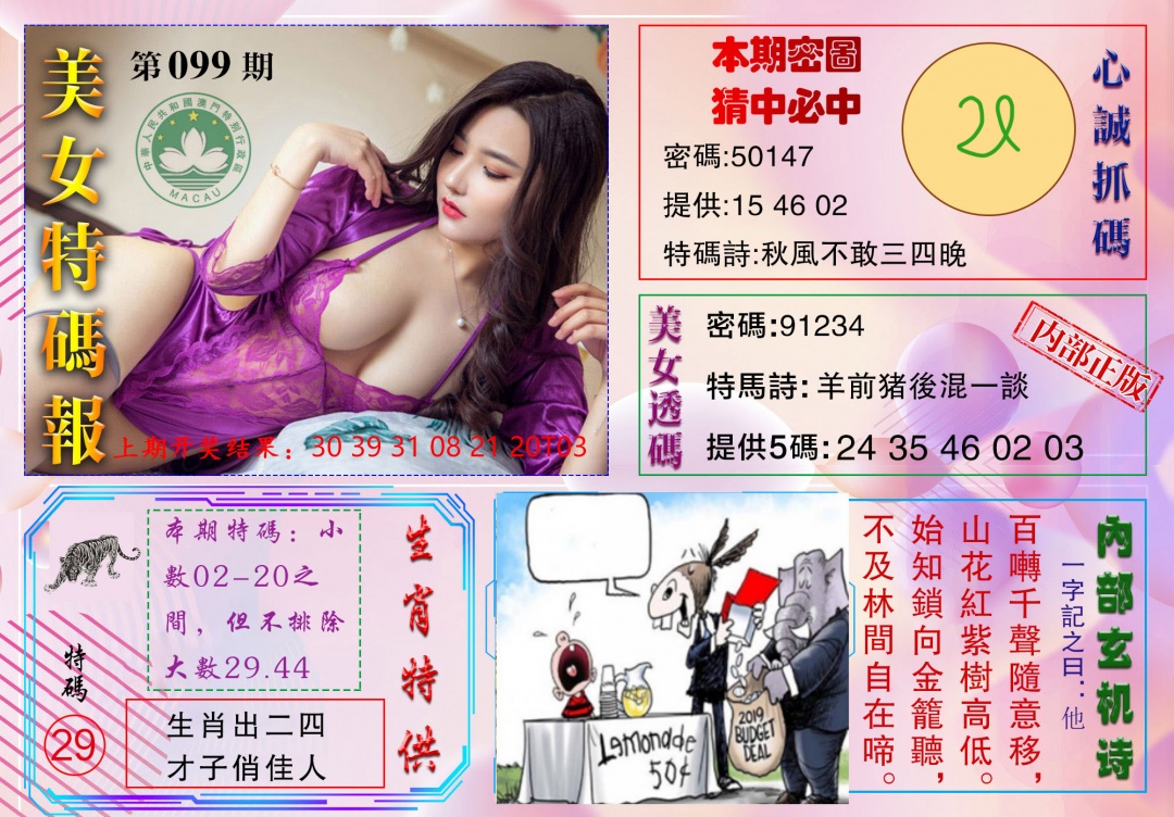 2025099期美女特码报